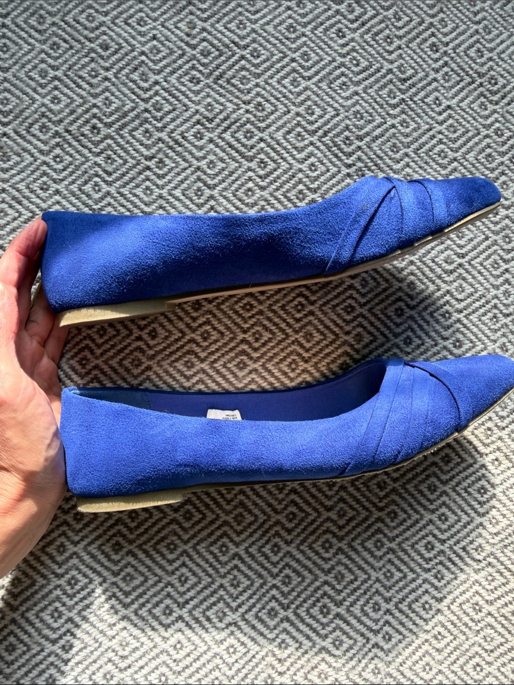 Serra Women's Royal Blue Pointed Toe Flats with Folded Detail - Picture 10 of 10